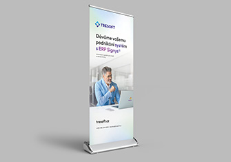Roll-up, návrh a příprava tiskových dat pro reklamní firemní roll-up.